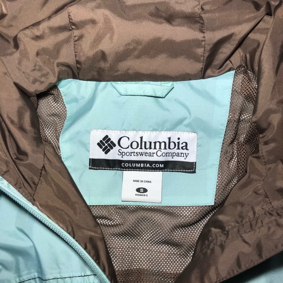 Teal and Brown Columbia Rain Jacket | Small - Picture 4 of 4